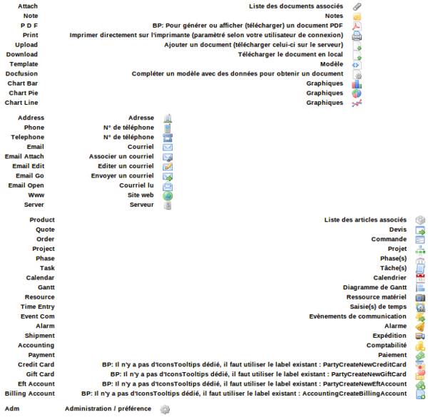 Liste des icons partie1